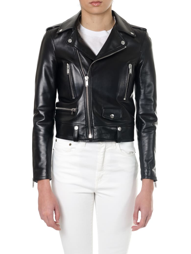 saint laurent biker leather jacket