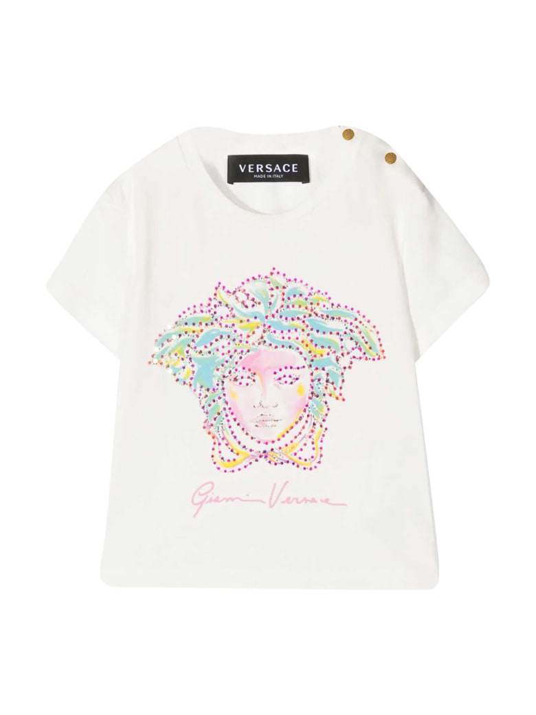 Young Versace White T-shirt With Application - Multicolor