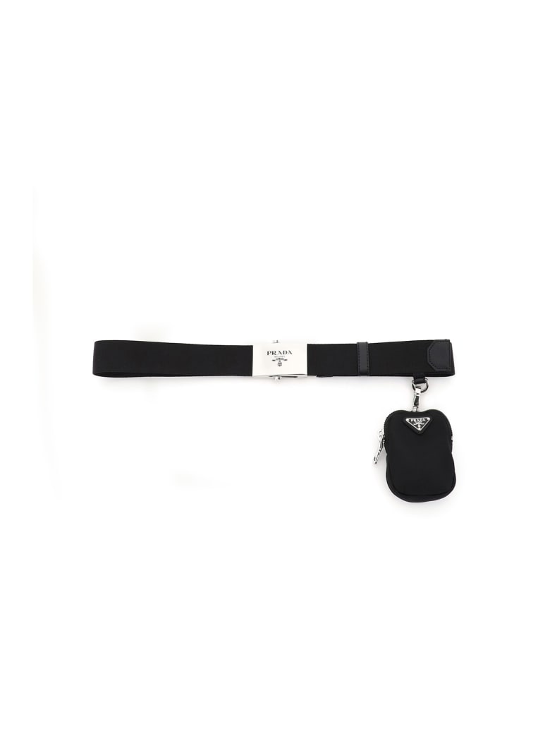 Prada Nylon Webbing Belt With Pouch - NERO (Black)