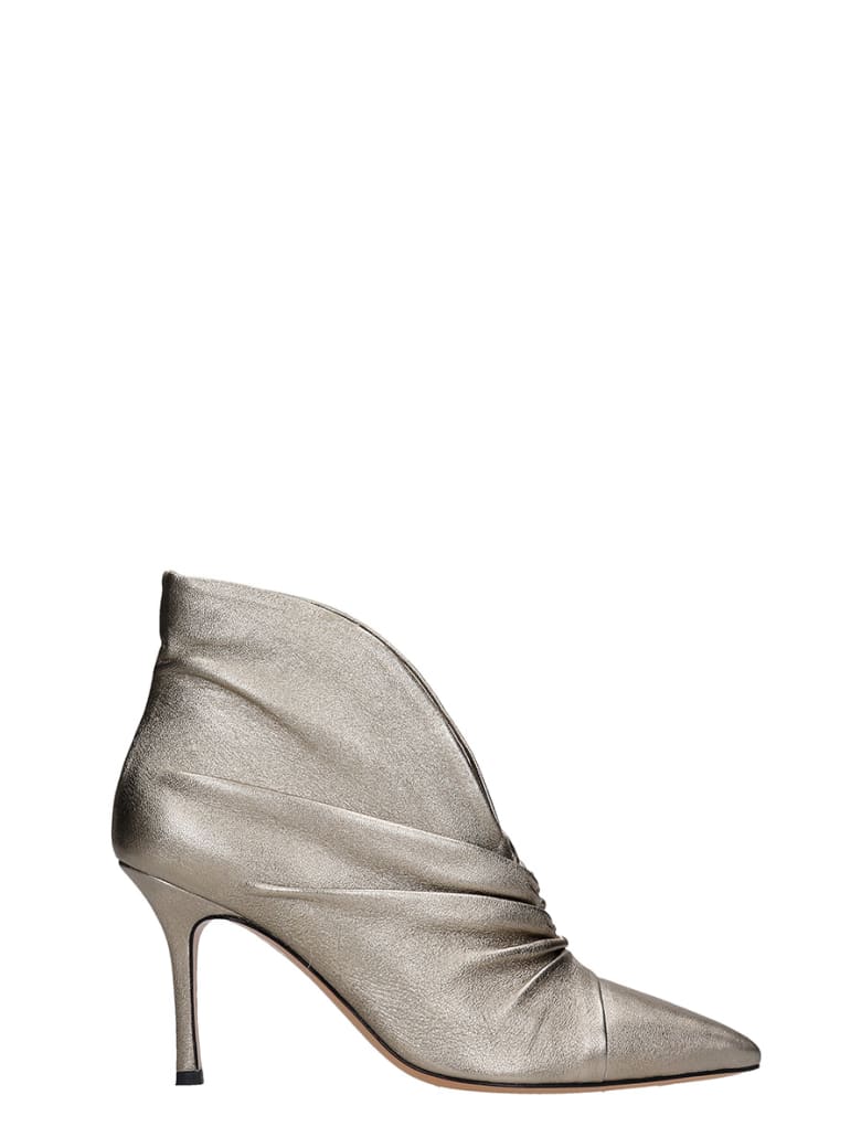 The Seller High Heels Ankle Boots In Platinum Leather - platinum