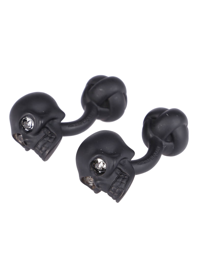 Alexander McQueen Black Brass 3d Skull Cufflinks - 1035+SW.B.DIAMOND