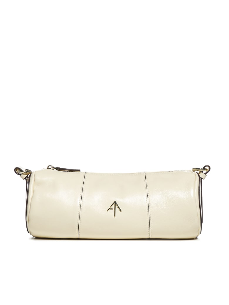 MANU Atelier Cylinder Suede Bag - Vanilla