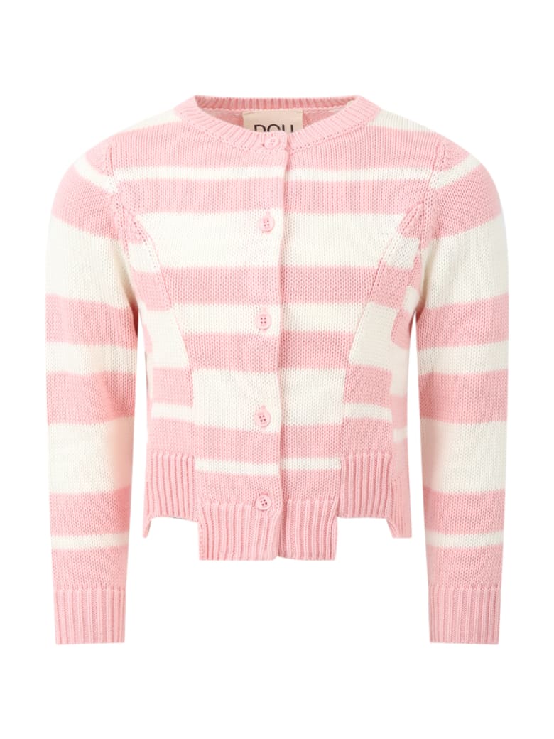 Douuod Multicolor Cardiagn For Girl - Pink
