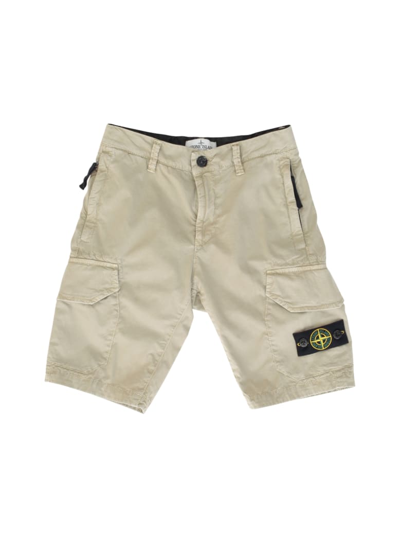 Stone Island Junior Sport Bermuda W/pockets - Corteccia