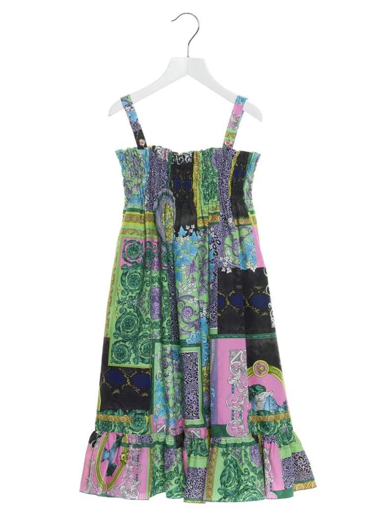 Young Versace 'barocco' Dress - Multicolor