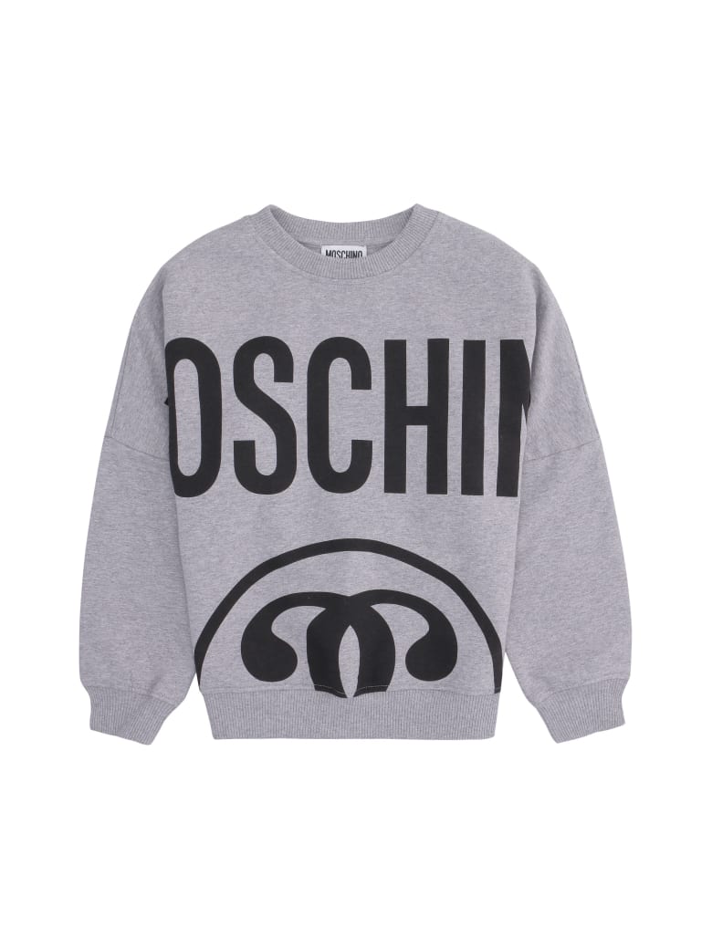 Moschino Logo Detail Cotton Sweatshirt - grey