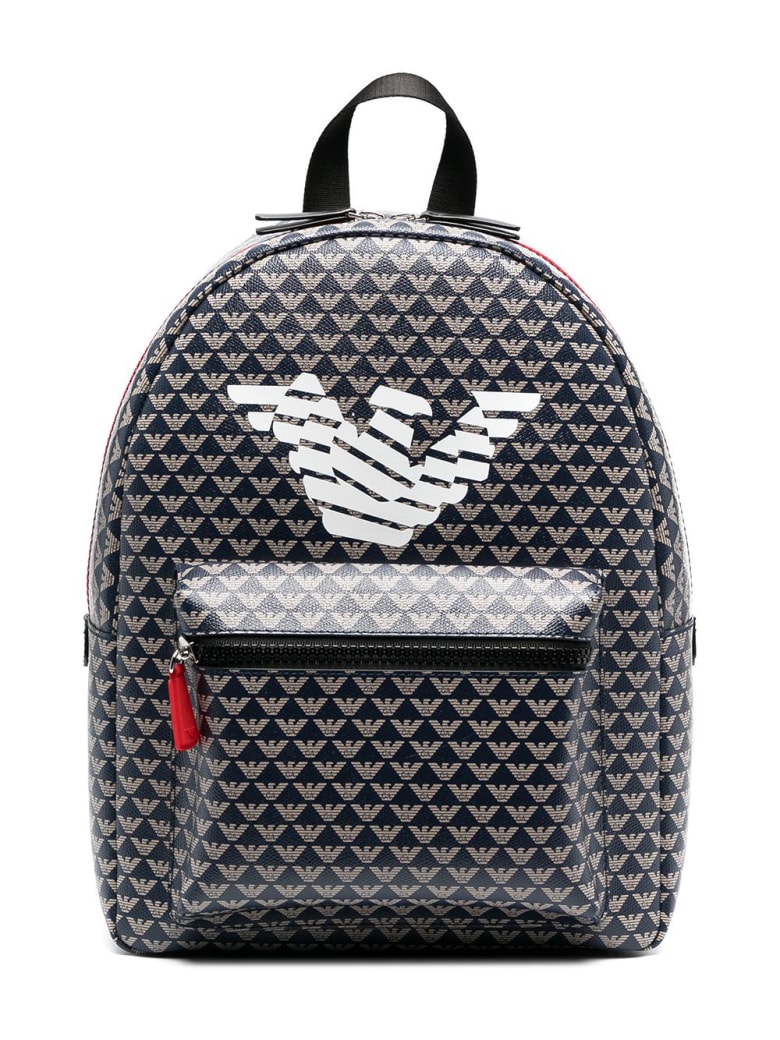 Emporio Armani Backpack With Print - Gray