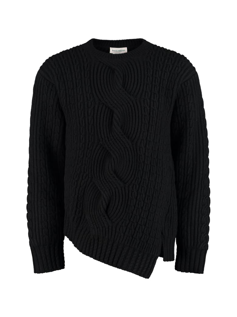 Alexander McQueen Crew-neck Wool Sweater - black