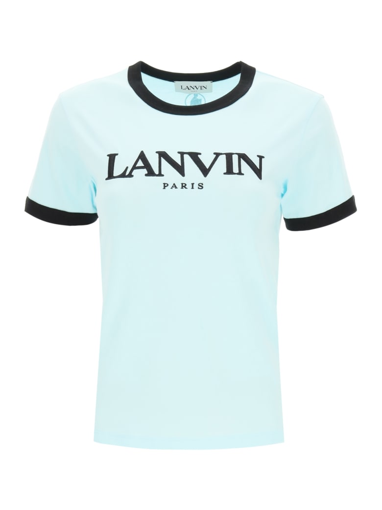 Lanvin T-shirt Logo Embroidery - BLUE