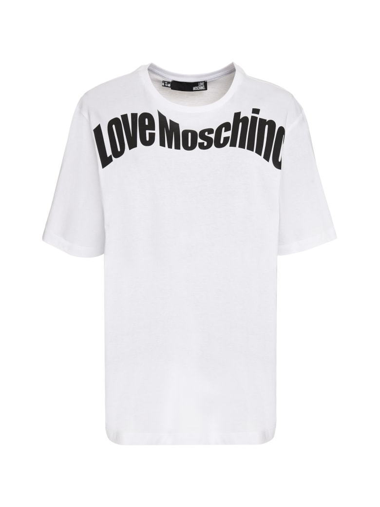 Love Moschino Logo Print Cotton T-shirt - White