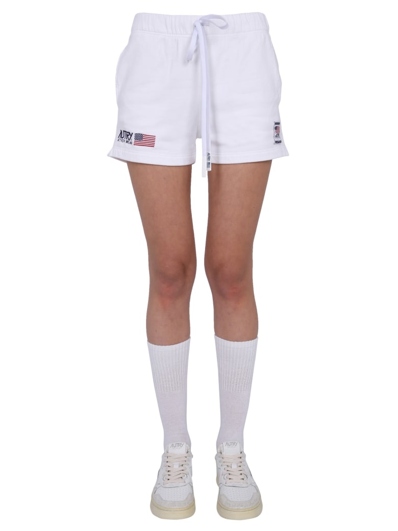 Autry Shorts With Logo - BIANCO