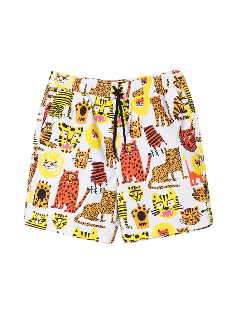 Stella McCartney White Bermuda Shorts - WHITE/YELLOW