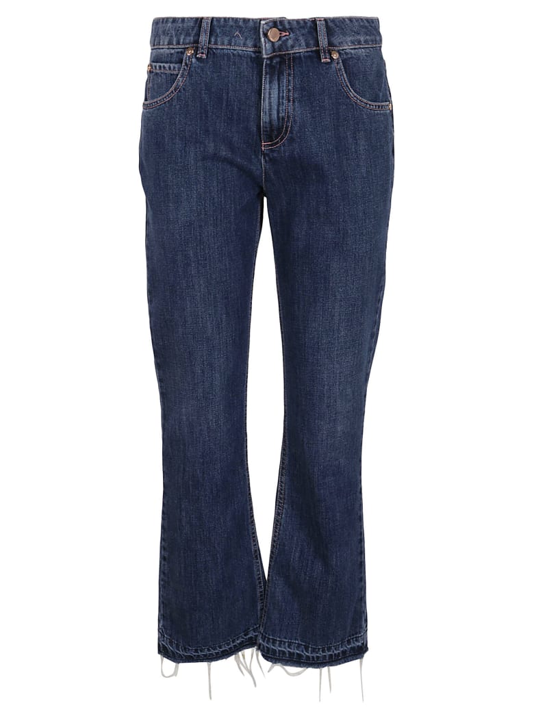 RED Valentino Denim Bottoms Bleached+stone Wash+scallo - BLUE