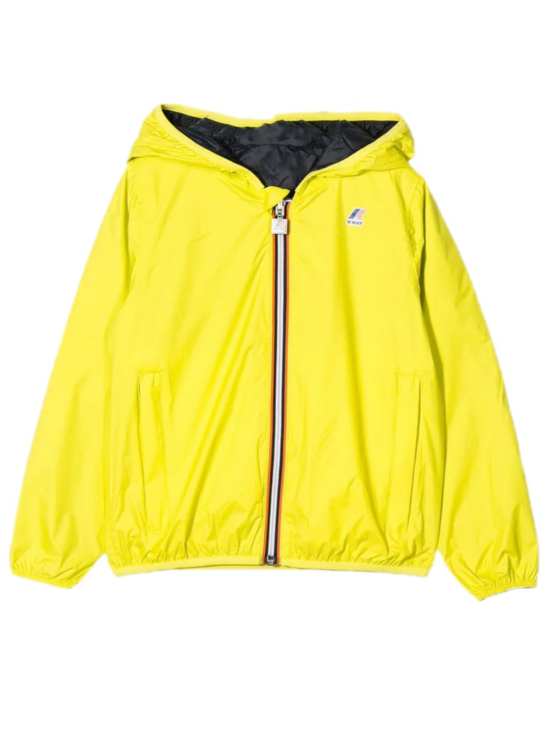 K-Way Green Contrast Zip Up Jacket - Verde