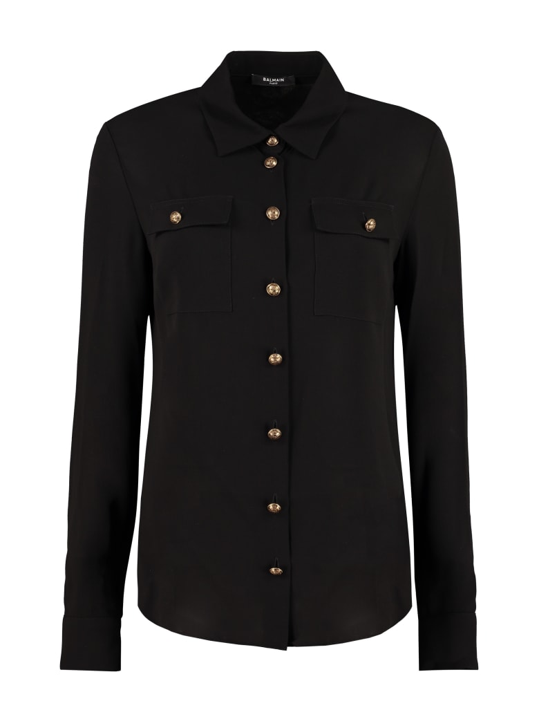 Balmain Silk Shirt - black