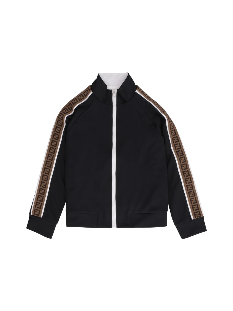 Fendi Contrasting Stripes Full-zip Jacket - black