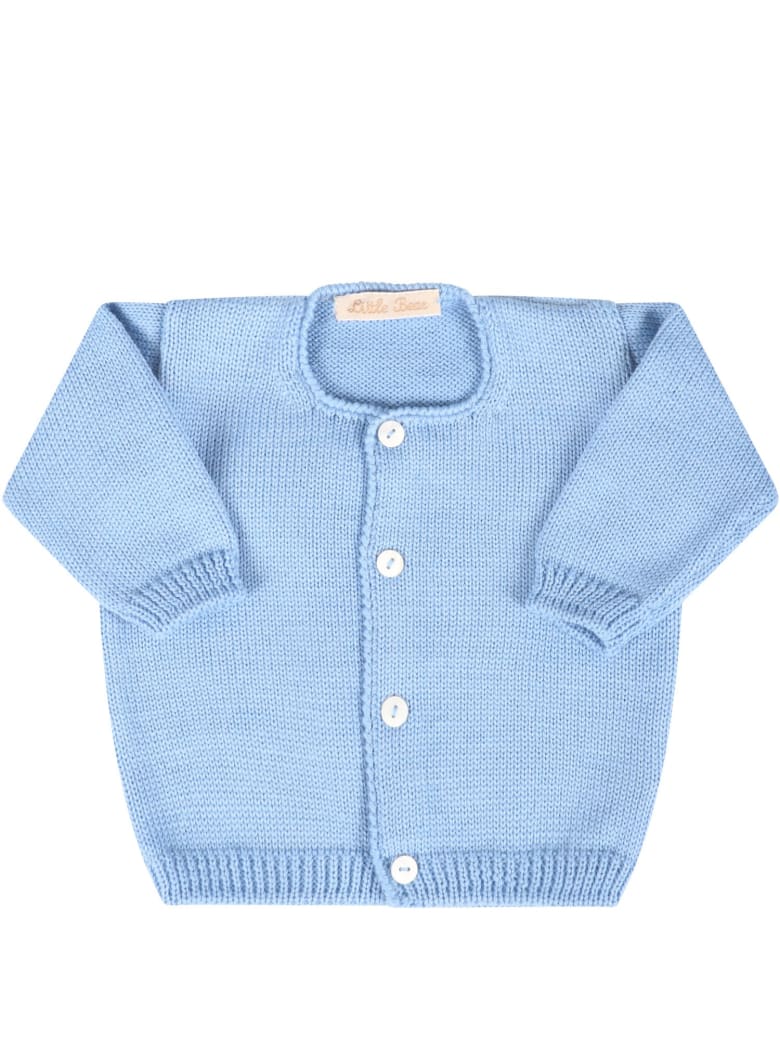 Little Bear Azure Cardigan For Babyboy - Light Blue
