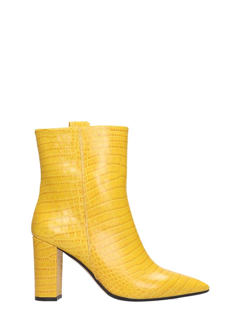 yellow ankle boots heels
