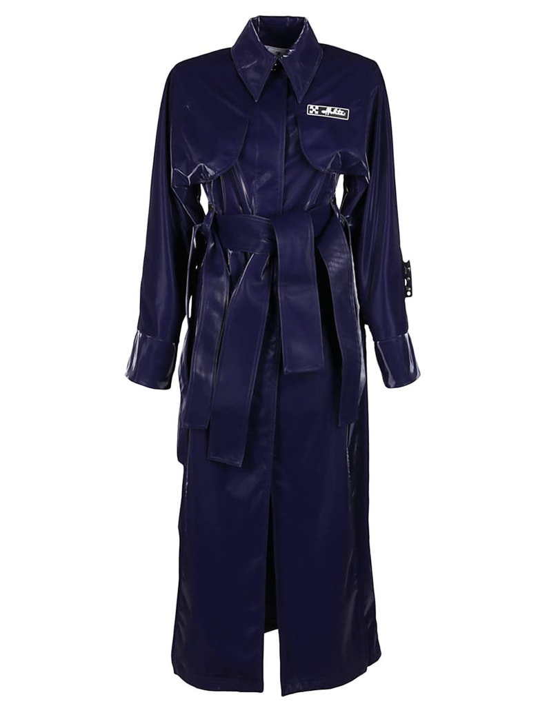 Off-White Navy Blue Trench Coat - Blu