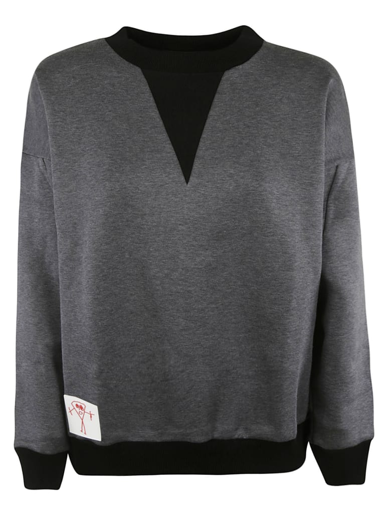 Plan C Ribbed Sweatshirt - Grey Mélange