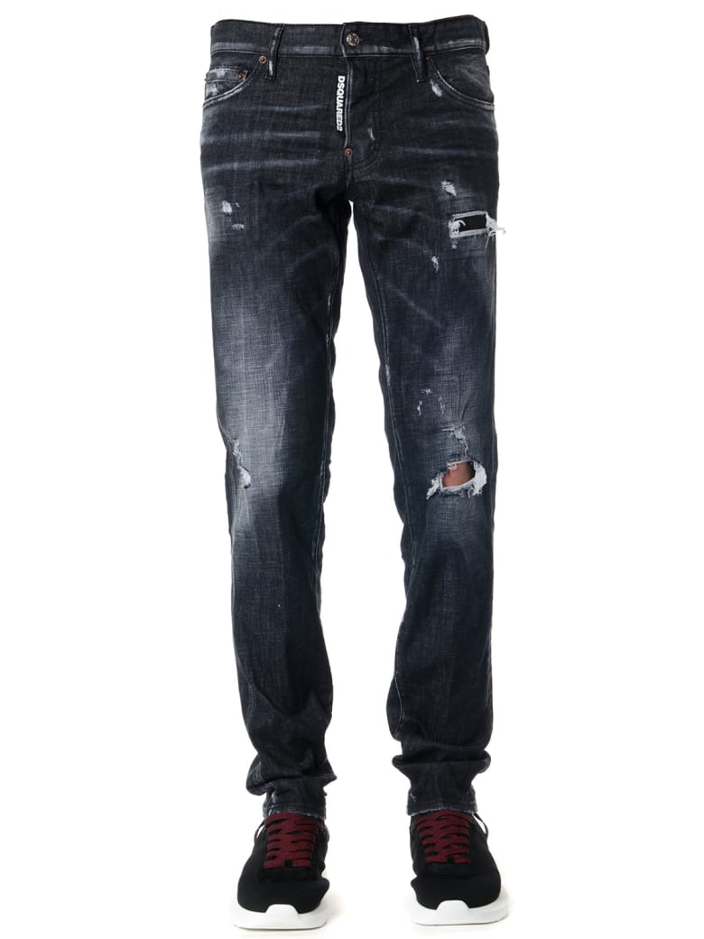 Dsquared2 Black Cotton Slim Jeans | italist, ALWAYS LIKE A SALE