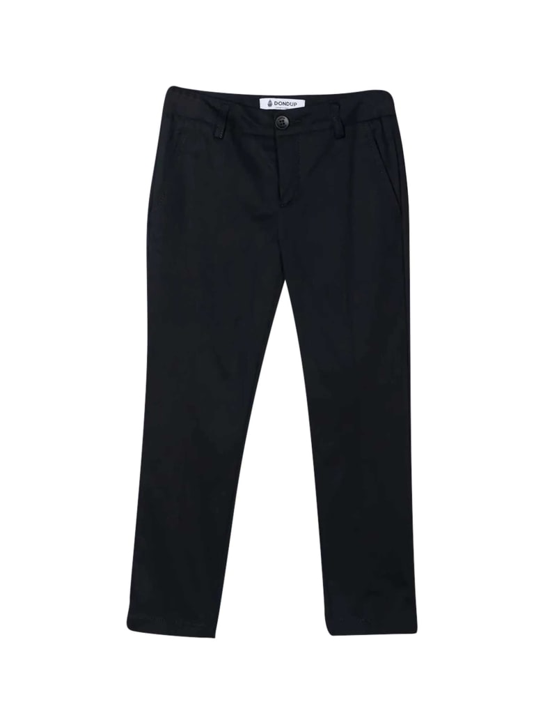 Dondup Black Straight Cut Trousers - Unica