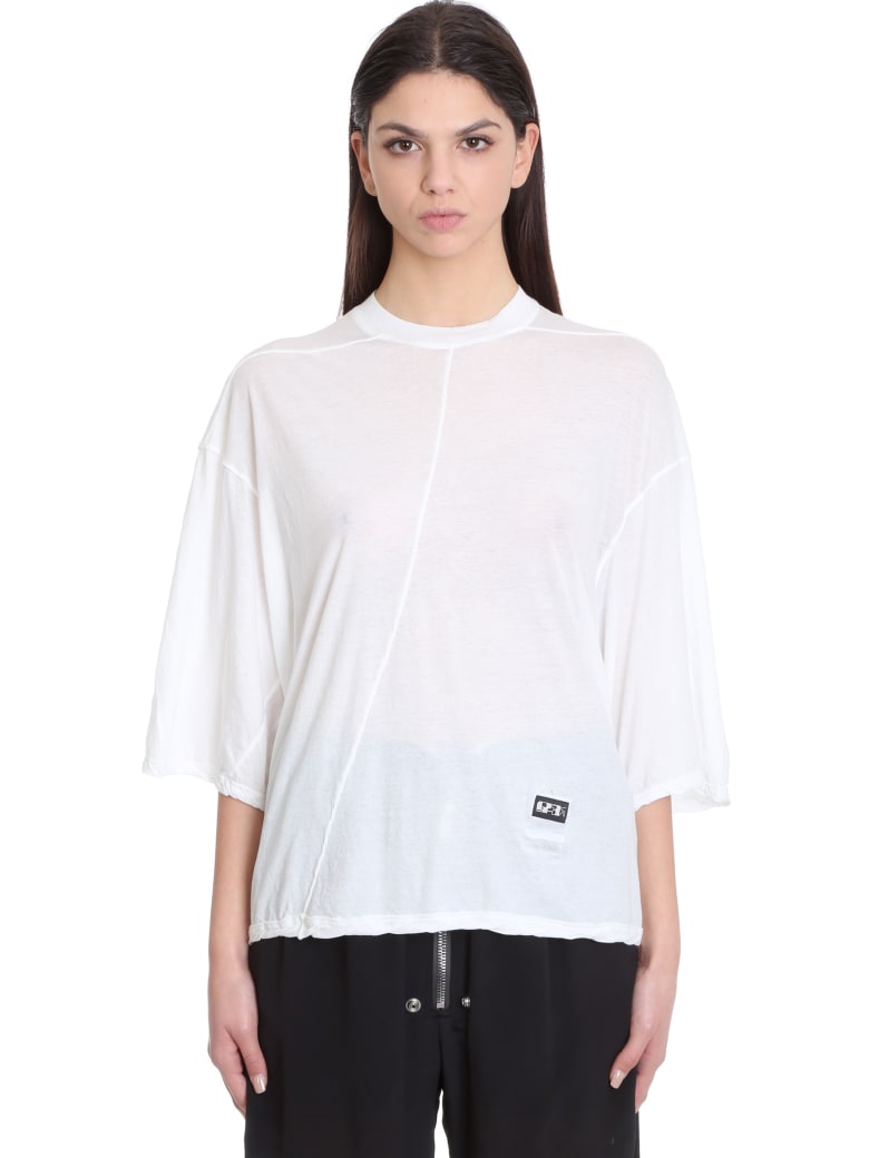 DRKSHDW Jumbo Top Topwear In White Cotton - white