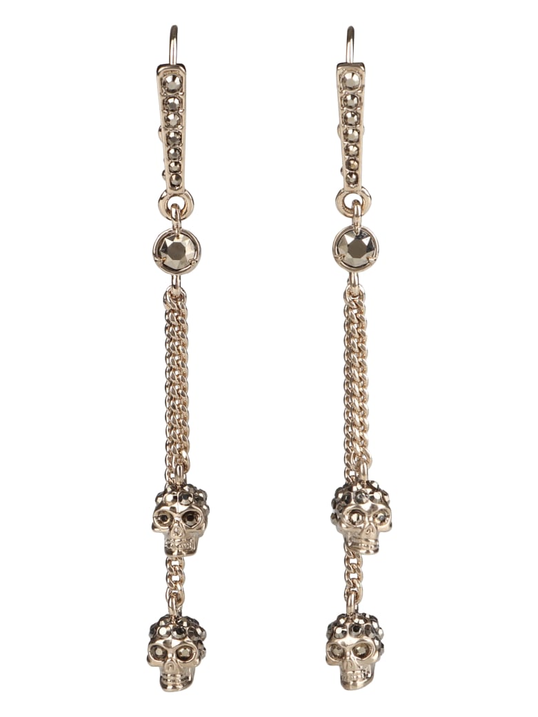Alexander McQueen Skull Pendant Earrings - Gold