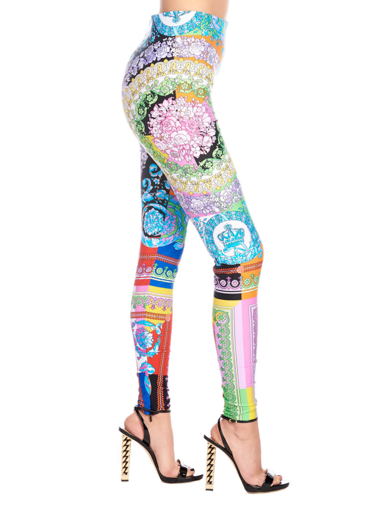 pink versace leggings