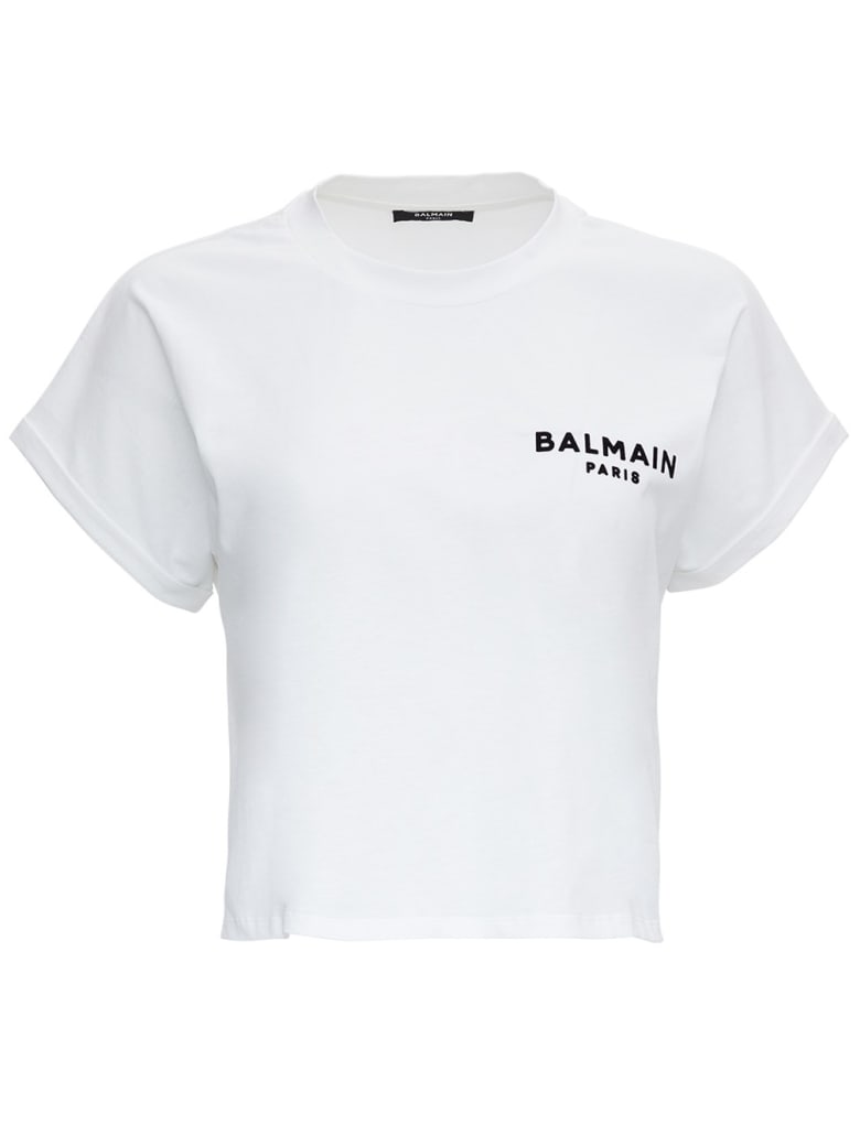 Balmain Cotton T-shirt With Logo - White/black