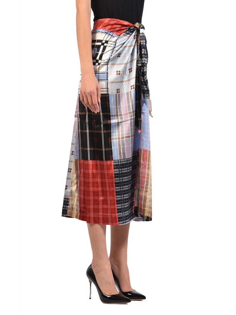 ganni patchwork skirt