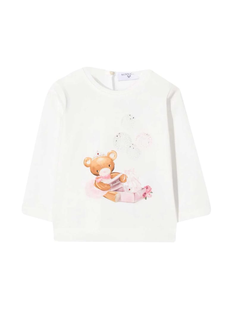 Monnalisa White T-shirt Baby Monnalisa - Unica