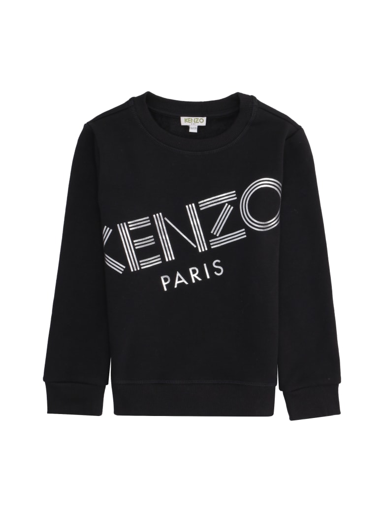 Kenzo Kids Printed Crew-neck Sweatshirt - black