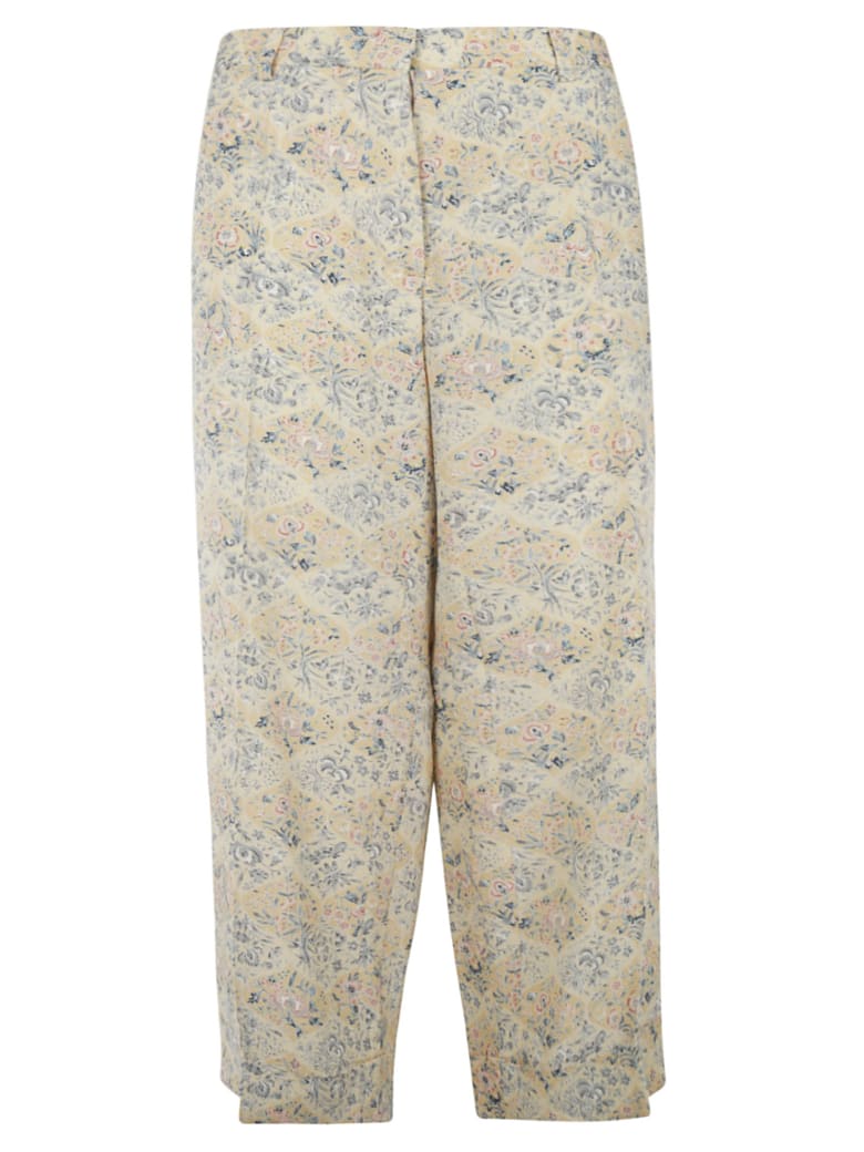 Ibrigu Floral Print Long Trousers - Beige/Multicolor