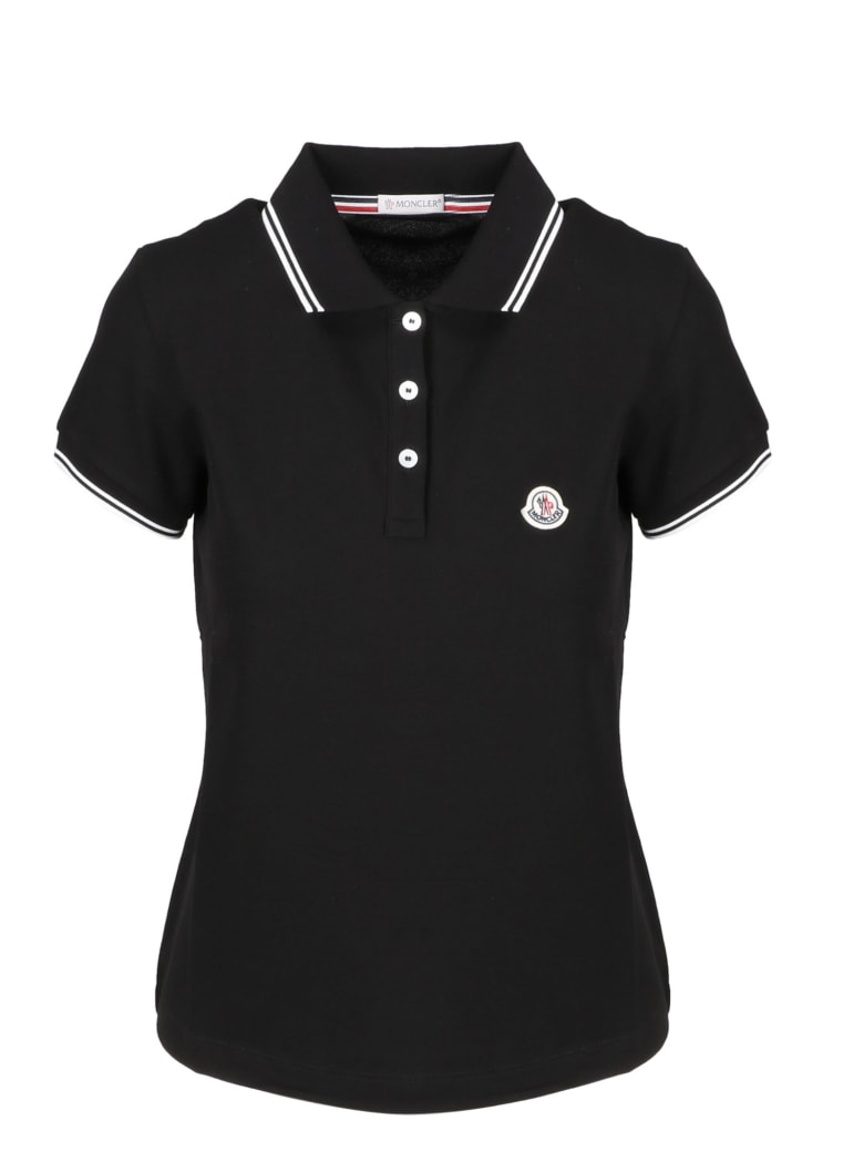 Moncler Patch Logo Poloshirt - Nero