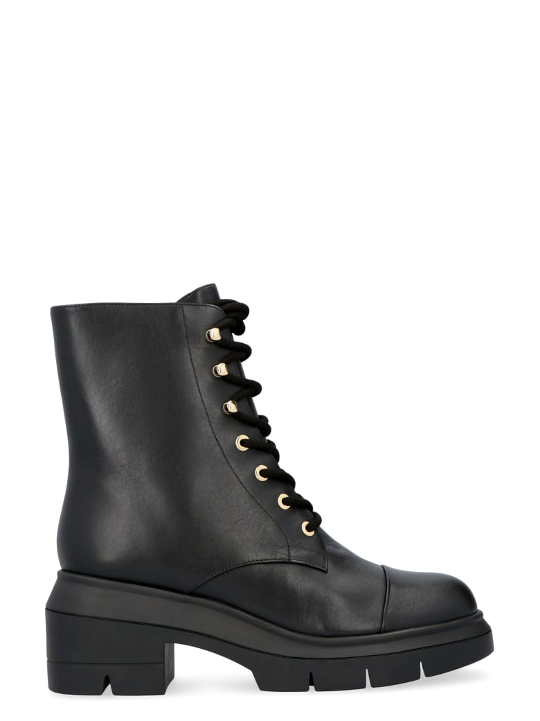 Stuart Weitzman Nisha Leather Combat Boots - black