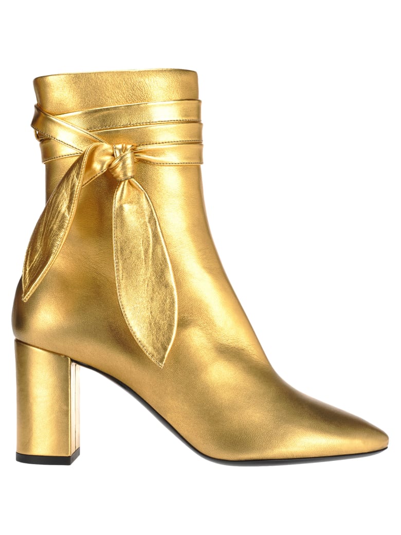 saint laurent gold boots