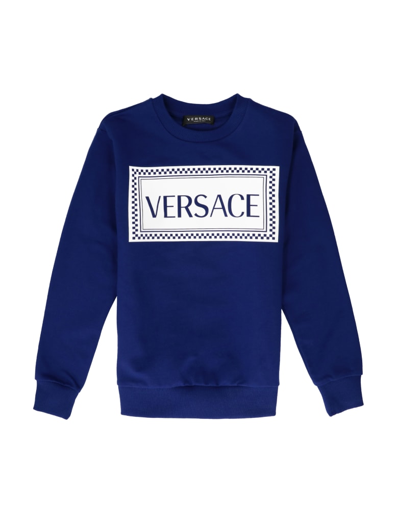 Young Versace Cotton Crew-neck Sweatshirt - blue