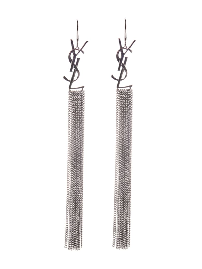 Saint Laurent Monogramm Chain Earrings - Metal argent