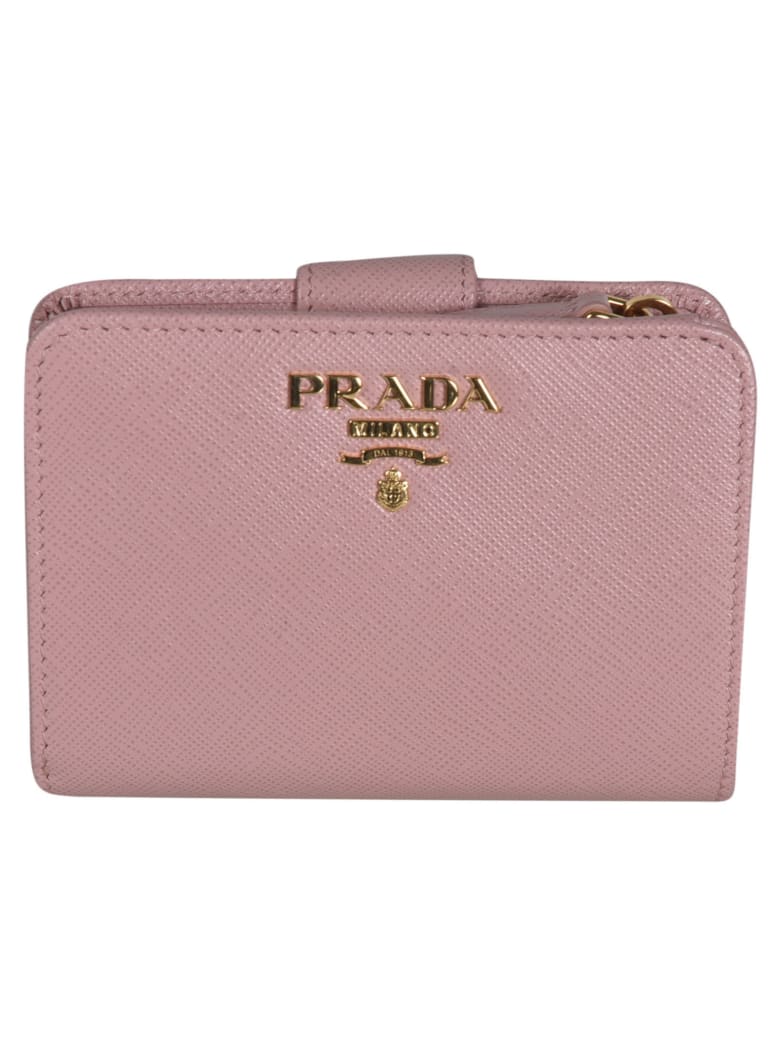 Prada Magnetic Logo Plaque Wallet - Pesca