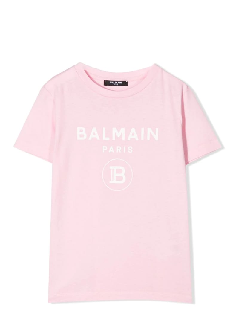 Balmain Print T-shirt - Rosa-bianco
