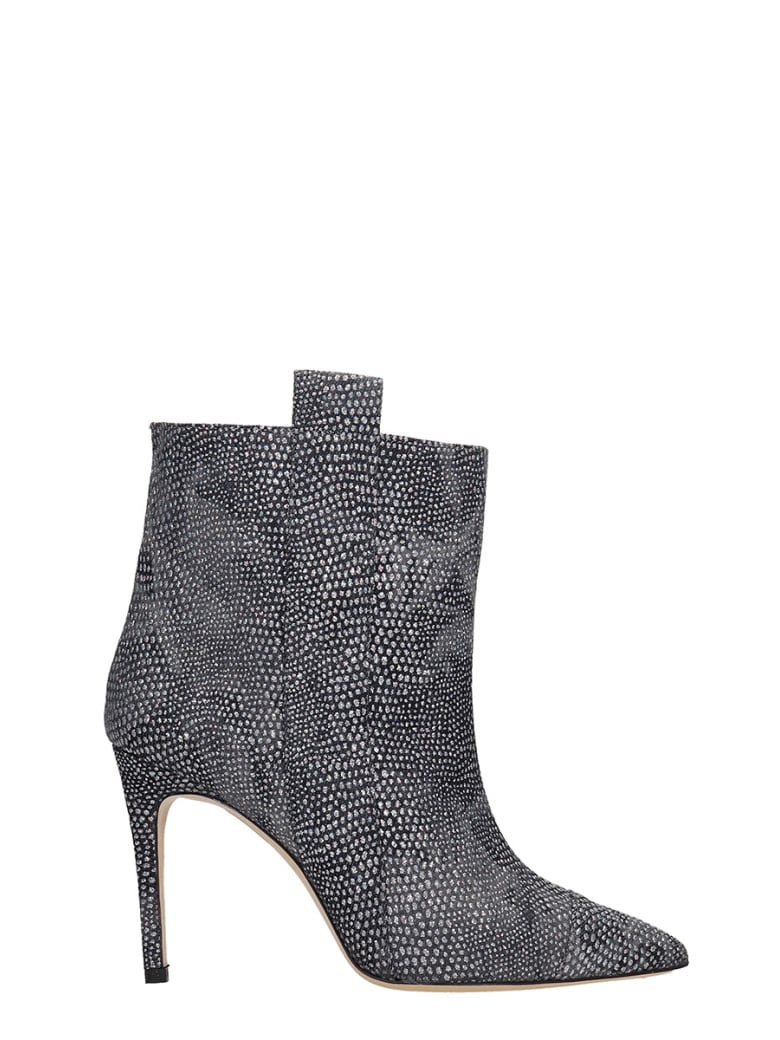 Bams High Heels Ankle Boots In Black Leather - black