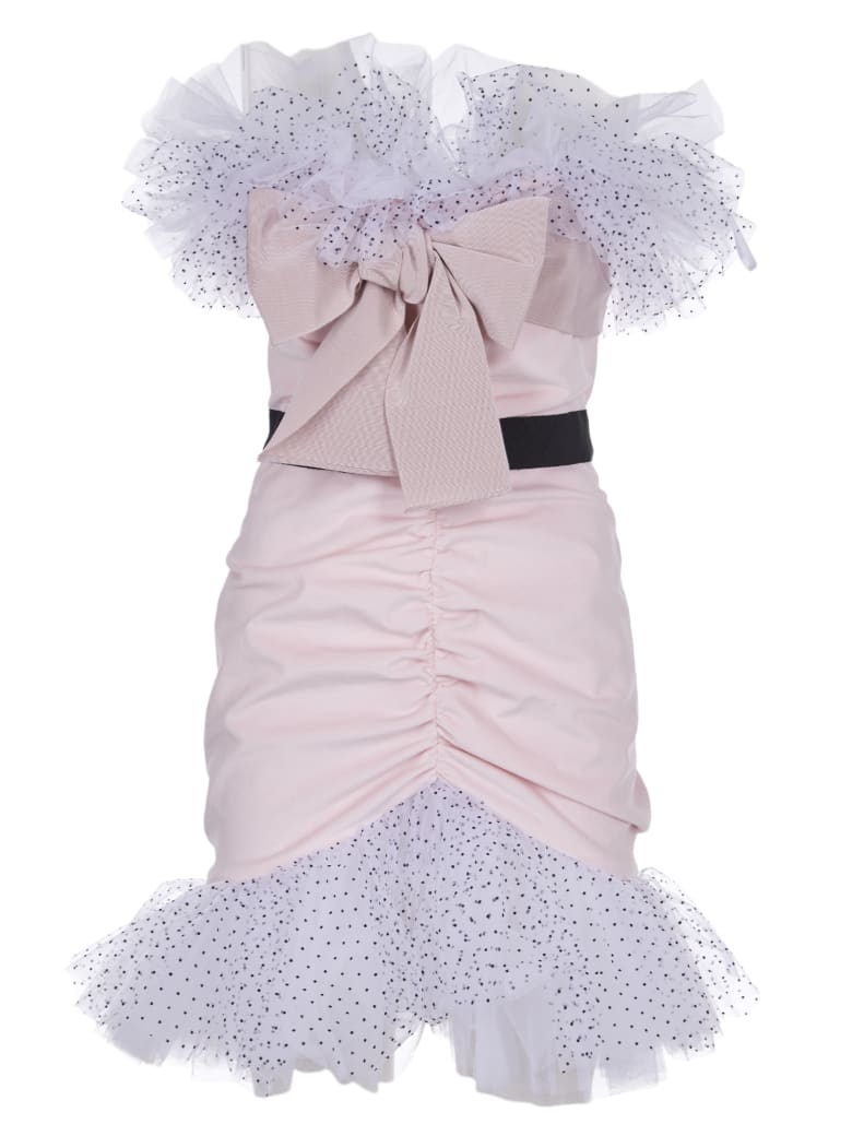 Brognano Brognano Little Pink Dress With Bow And Tulle - Pink ...