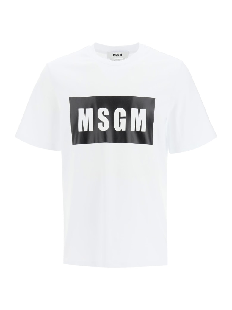 MSGM Logo Box T-shirt - Optical White