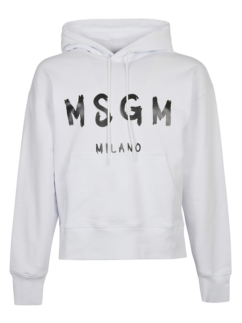 MSGM Milano Logo Hoodie - Bianco
