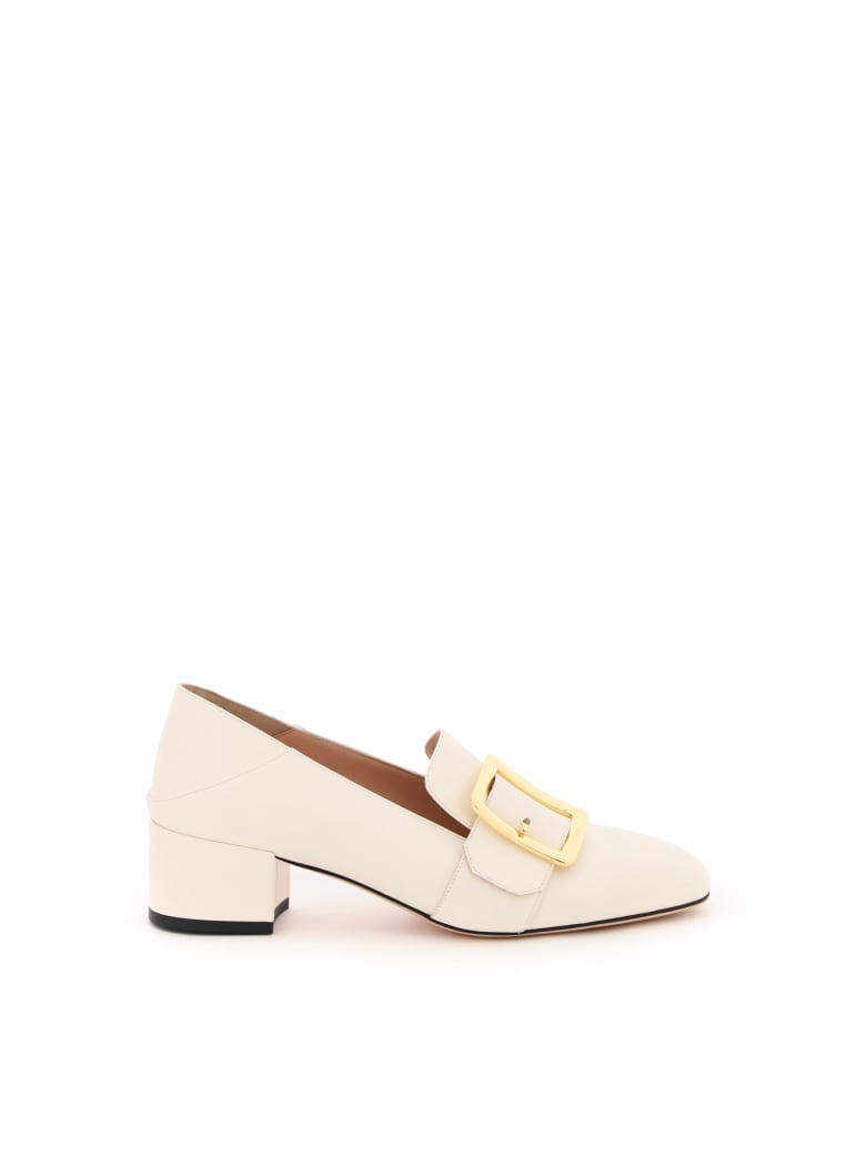 Bally Janelle Leather Loafers - 03015 BONE 15 (White)