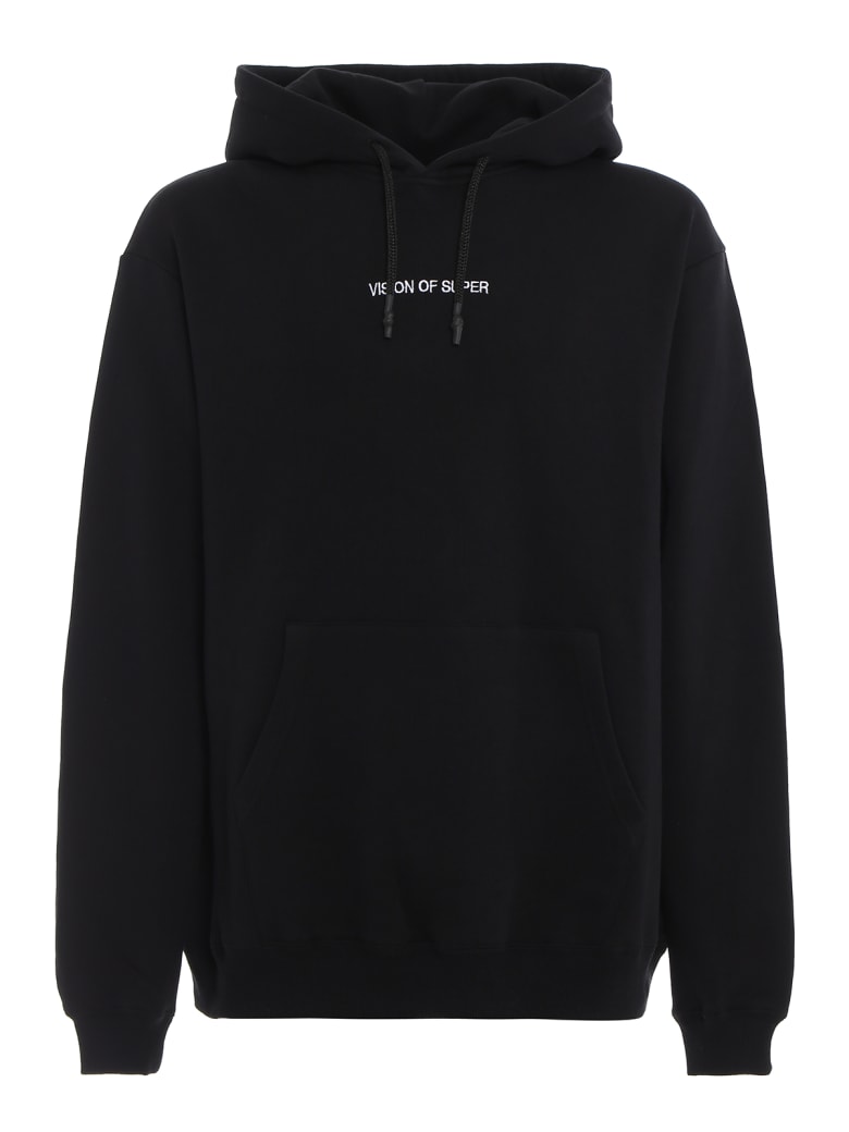 Vision of Super Hoodie White Skull And Red Star - Black