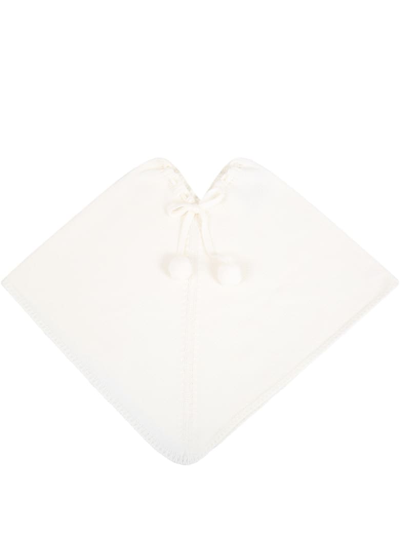 Little Bear White Cape For Babygirl - White