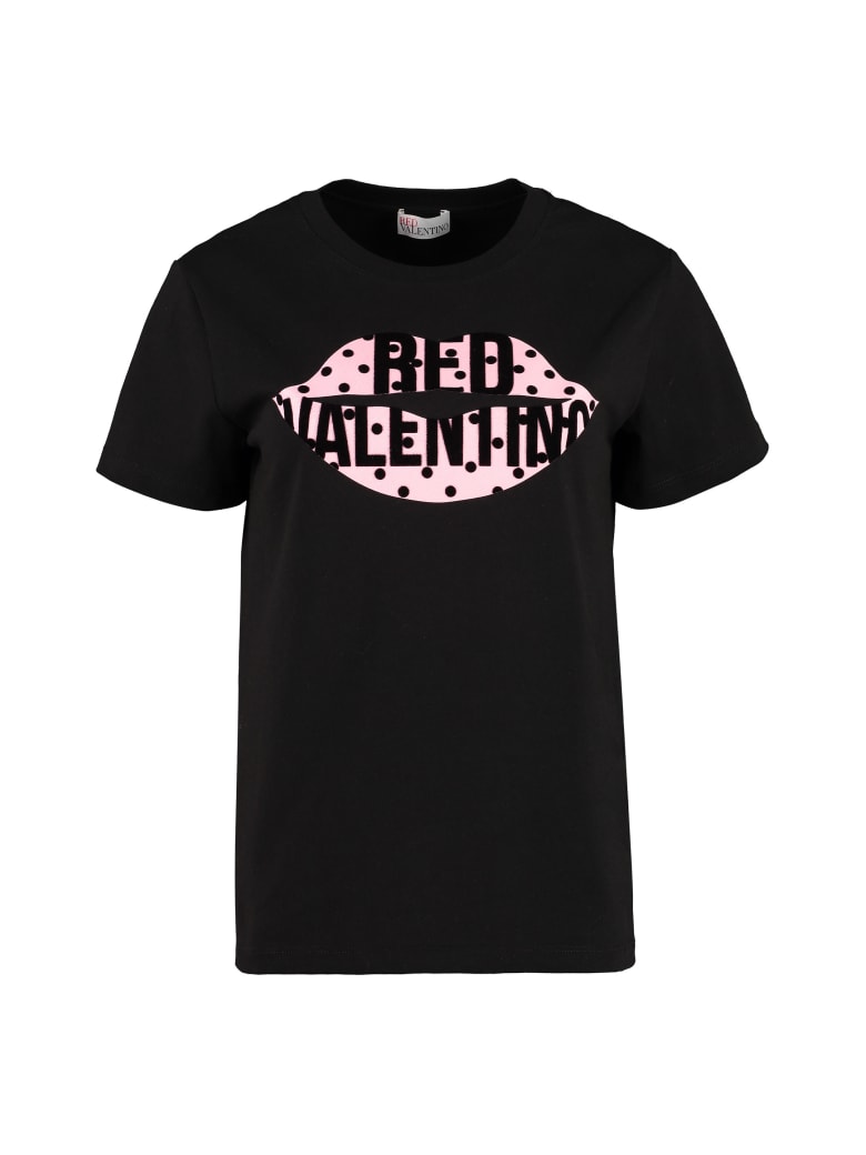 RED Valentino Logo Print T-shirt - black