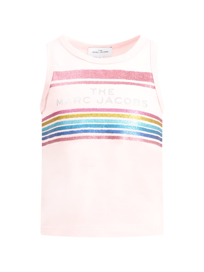 Little Marc Jacobs Pink Tank For Girl With Logo - Pink